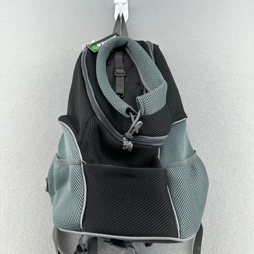 WOYYHO Pet Carrier Backpack Portable Ventilate Travel Bag Black Gray Dog Cat NEW